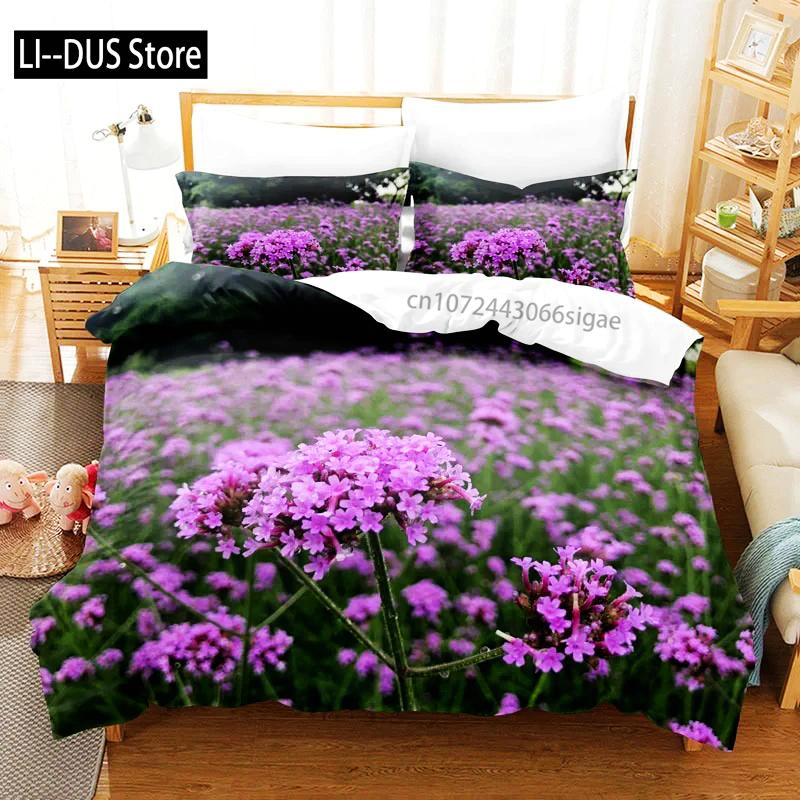 Purple Bedding Set Duvet Cover Bed Quilt Pillow Case 3D Comforter Lavender Butterfly Double Full King Queen Twin Single 2/3PCS