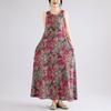 Sleeveless Plus Size Cotton Vintage Floral New In Dresses for Women Casual Loose Long Summer Dress