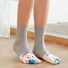 Chaussettes Mi-Mollet en Coton Motif Cochon de Dessin Animé Automne et Hiver Chaussettes à Doigts Séparés Respirantes Absorbant la Transpiration Chaussettes Cinq Doigts