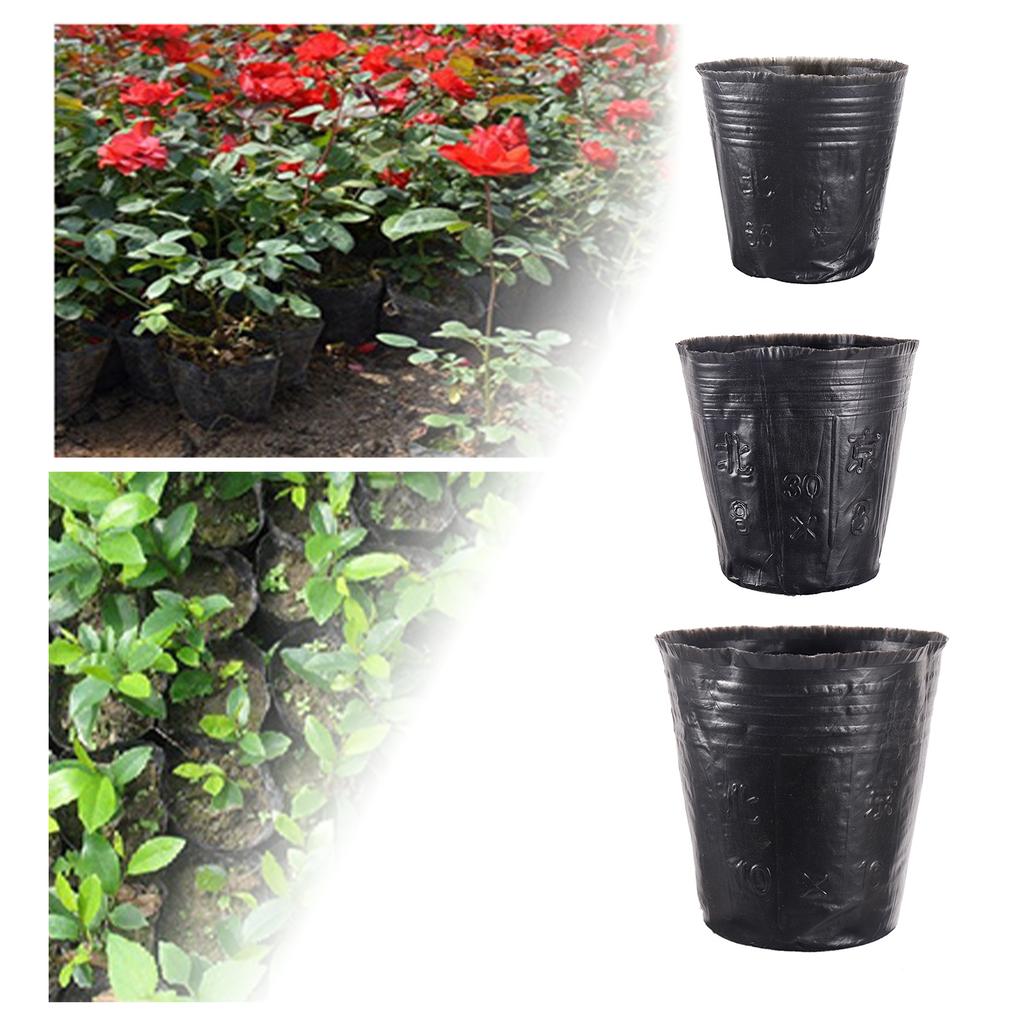 100Pcs Soft Plastic Seedling Planters Bowl Nursery Breathable Pots Grow Bag for Flower Vegetable Gardening Tools Accessories