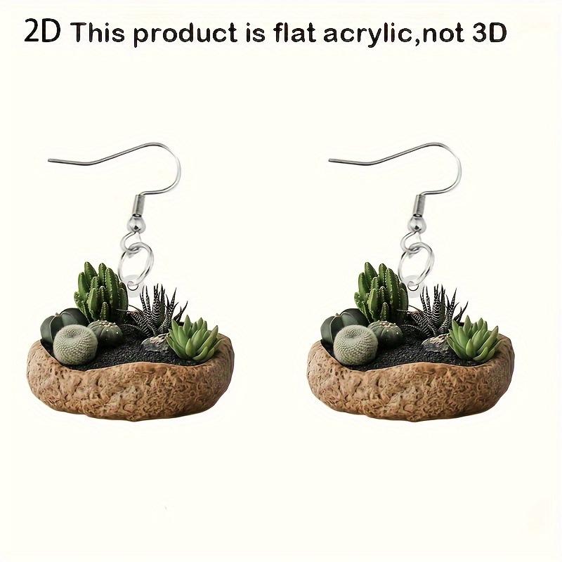 

Christmas-Themed 2D Double-Sided Acrylic Earrings, Creative Plant-Style Design