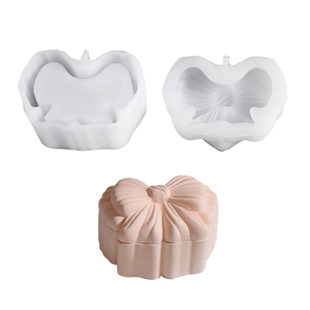 Bowknot Pumpkin Shaped Organiser Box Casting Mold Flexible Silicone Mold Tool For Cosmetics Office Supplies
