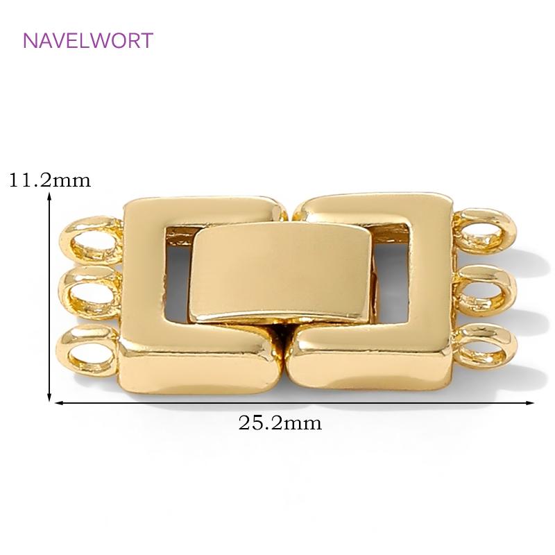 18K Gold Plated Pearl Clasps Fasteners,Brass Jewelry Clasps Connector For Bracelets Making,DIY Jewelry Making Accessories