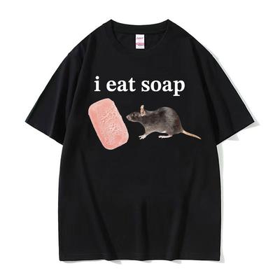 2025 I Eat Soap Funny Cute Rat Meme Graphic Tee Shirt Men Women's Summer Casual Humor T Shirt Fashion Kawaii T-shirt Tops Summer
