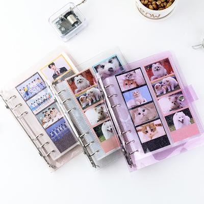 A6 Glitter Photocard Binder 25 Sheets Pockets 100 Photos For 2X6 Inch Photo Strips 2 X 6 Inch Bookmark Photo Booth Frame Album