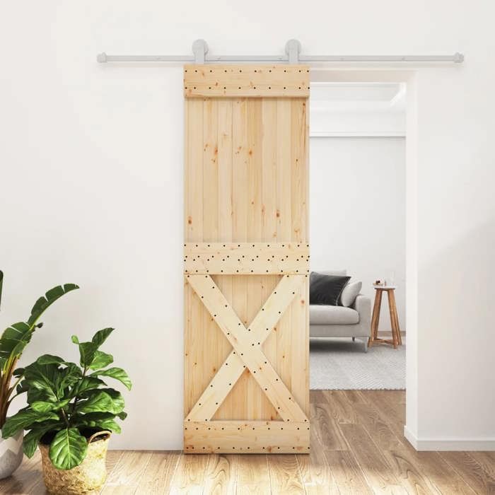 VidaXL Porte coulissante et kit de quincaillerie 70x210 cm pin massif, porte intérieure, porte de grange intérieure 3203116