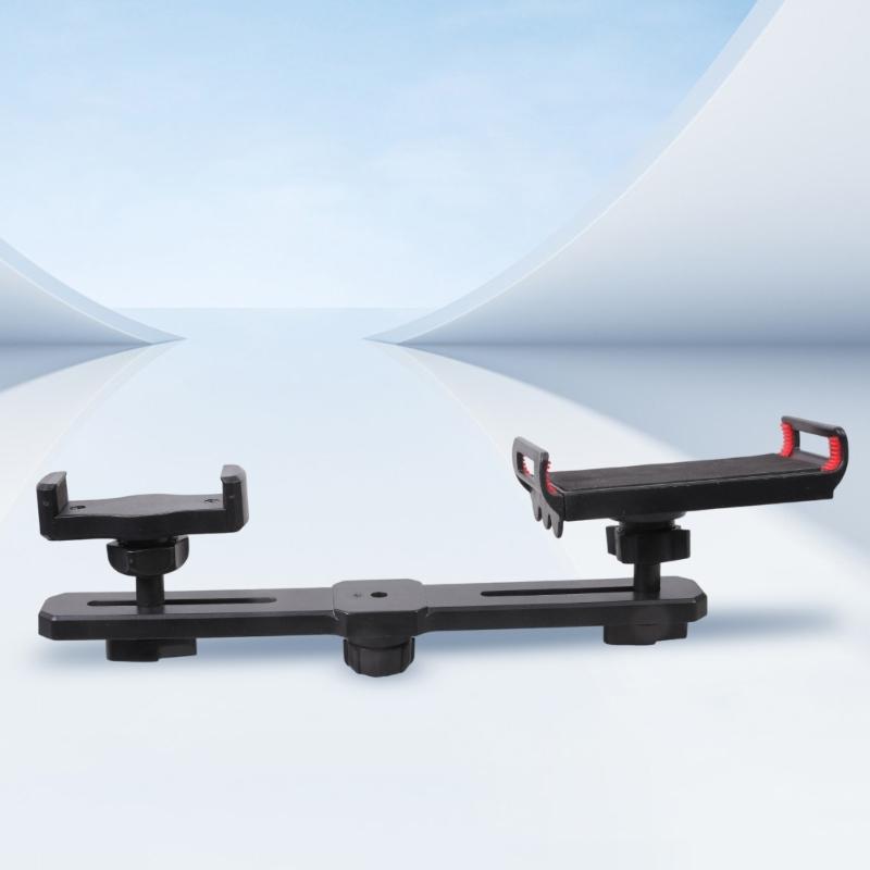 Double Device Mobile Holder For Smartphones Tablets 4.5 11 Inch 1/4 17mm Tripod Mount Stable Rotating Base For Video Recording Navigation