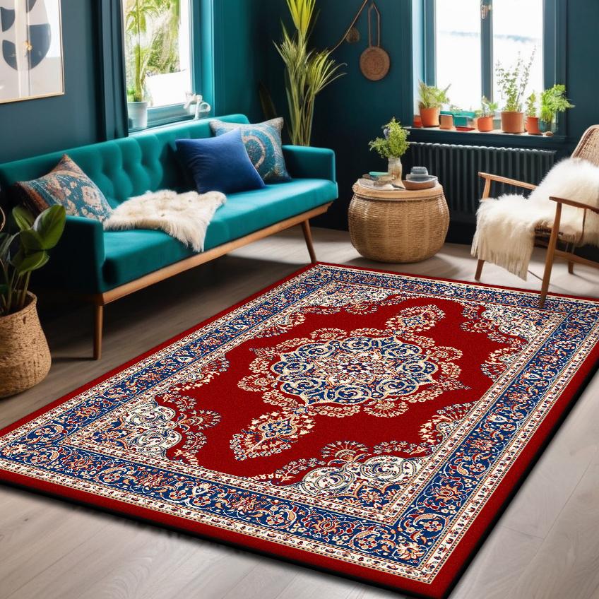 Bohemian Luxury Carpet for Living Room Antiskid Lounge Rug Soft Foldable Coffee Tables Mat Easy Cleaning Large Size Customizable