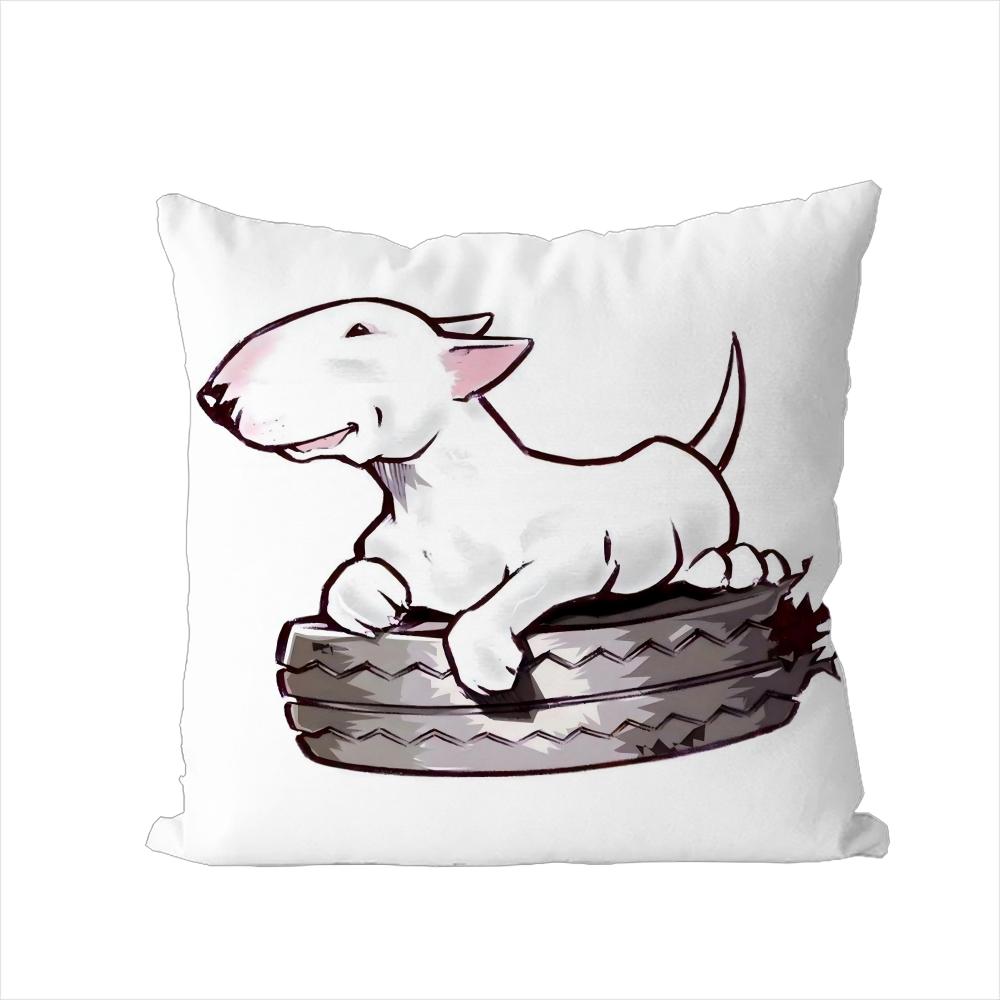 

Bull Terrier Pillow Case For Car Sofa Decorative Home Doublesided Print Plush Square Throw Pillow Cushion Cover 30x30cm