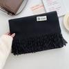 New casual versatile simple solid color warm scarf gentle Japanese and Korean version fashion atmosphere fringed shawl