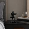 3D Printed Weightlifter Ornament, Black Statue Muscular Man Figurine, with Dumbbells Gym Tabletop Sculpture Gift for People Love Fitness