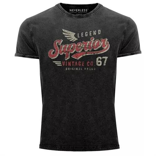 

T Shirt Retro Motif Lettering Superior Legend Wings Printshirt S
