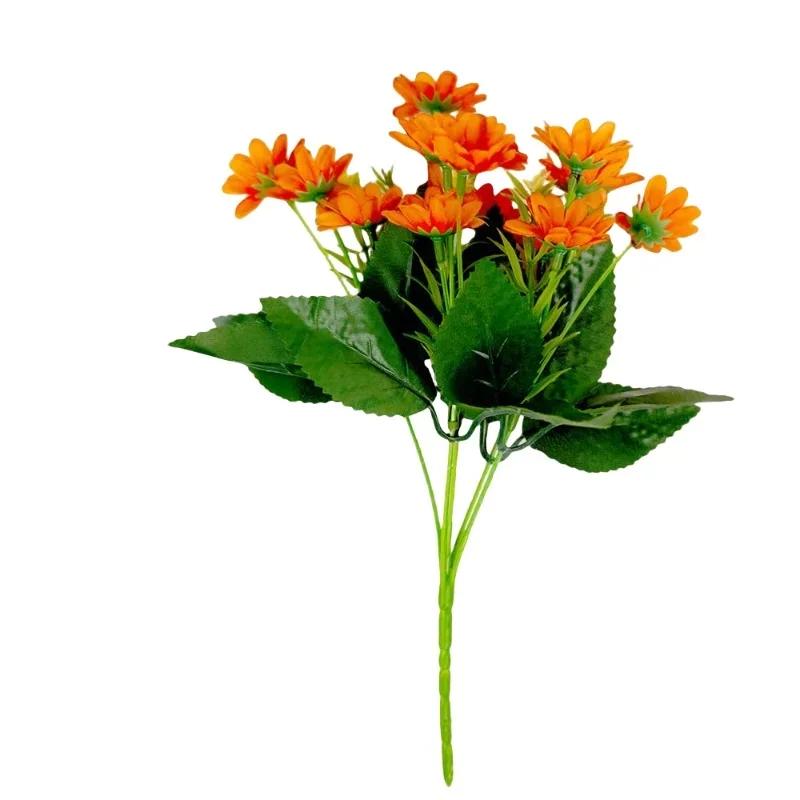Artificial Daisies Real Touch Plastic Wildflowers Wedding Bridal Bouquet Tabletop Floral Arrangement Faux Daisy Home Decoration