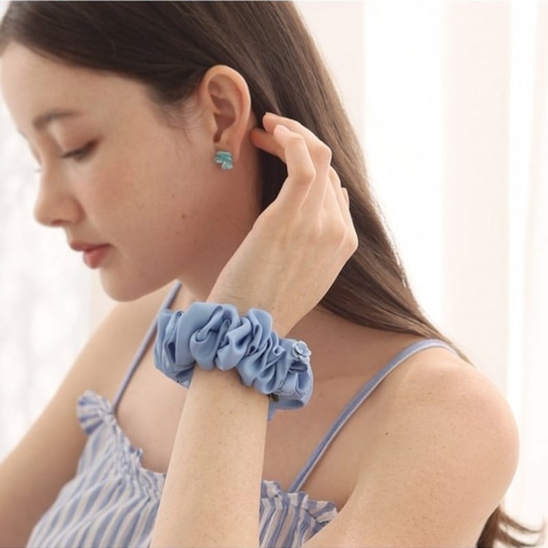 Dana Burton Satin Mini Rose Hair Scrunchie