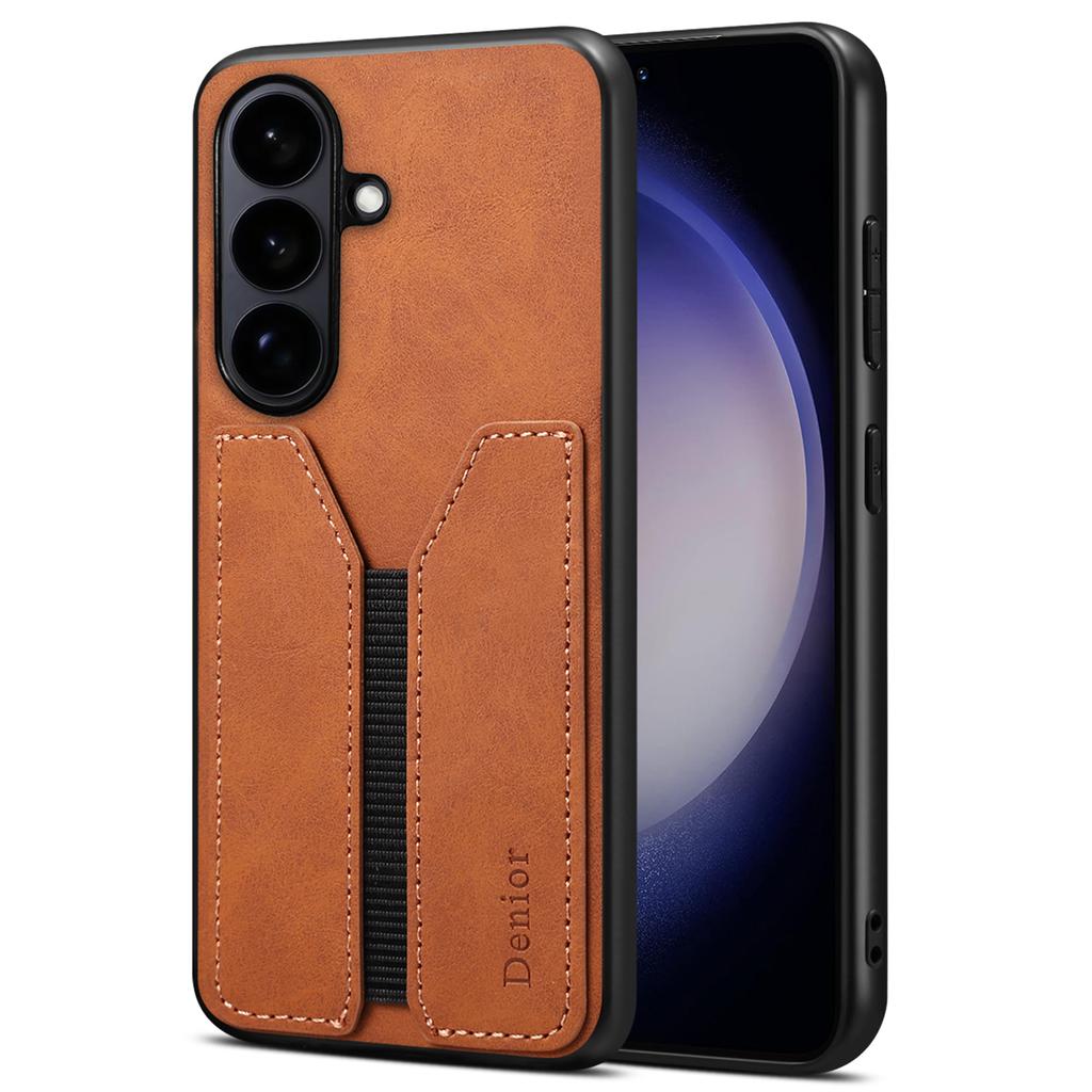 DENIOR For Samsung Galaxy S26/S26 Pro Case Elastic Card Holder PU Leather + TPU + PC Phone Cover