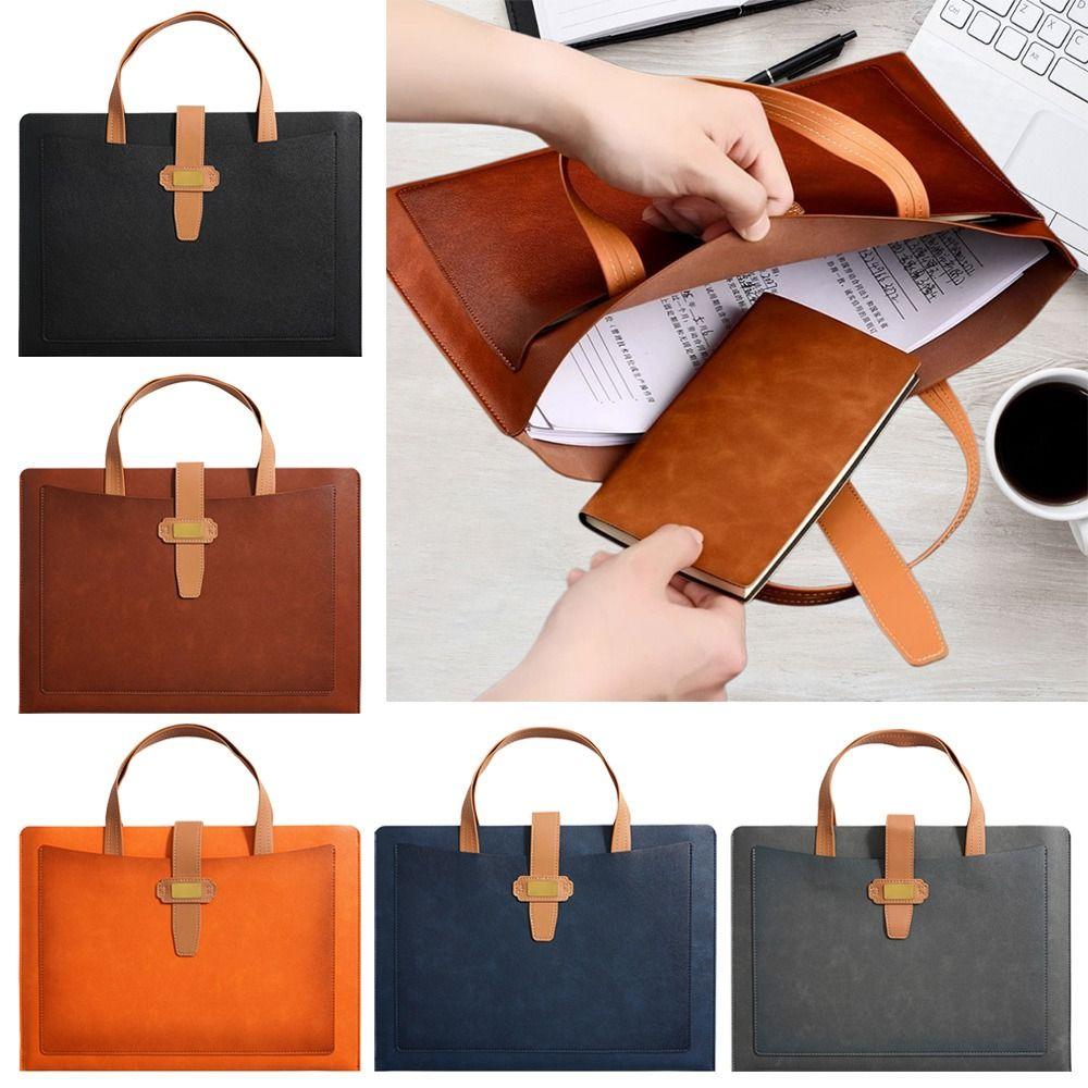 PU Documents Storage Bag Large Capacity Business Bag Durable File Folder  School Office Supplies