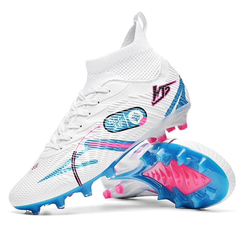 High-top Football Shoes Tf Broken Nails Artificial Turf AG Nails Leather Feet Boys and Girls Children and Adolescents Students Training Shoes