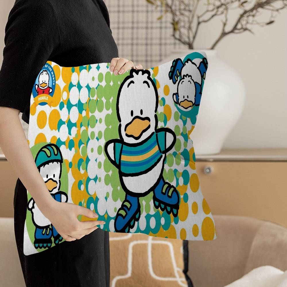 

S-Sanrio A-Ahiruno P-Pekkle Pillowcase toon Gift Cushion Cover Bedroom Home Sofa Chair Seat Decor pillow case 12x12Inch