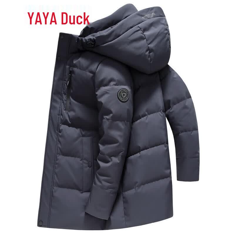YAYA Men s Mid-Length Detachable Hood Down Jacket 180