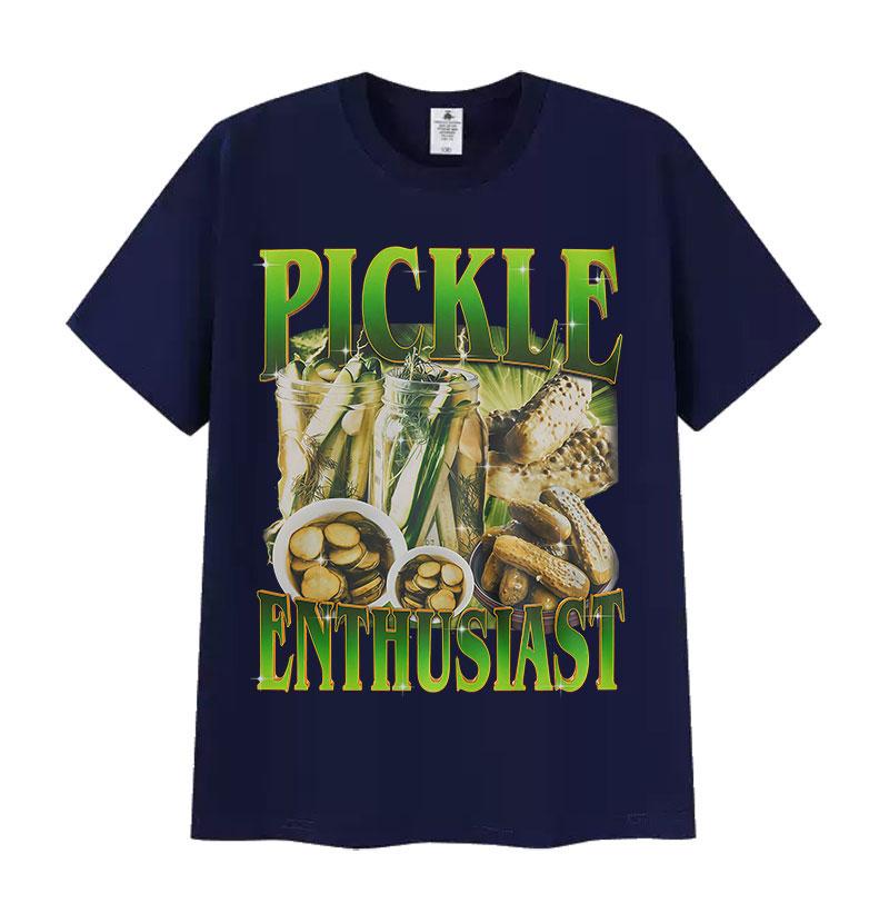 Gurkenliebhaber Lustiges Meme T-Shirt Herren Damen Humor O-Ausschnitt Retro Mode Kleidung T-Shirts Lässige Oberteile Baumwolle Übergroßes T-Shirt