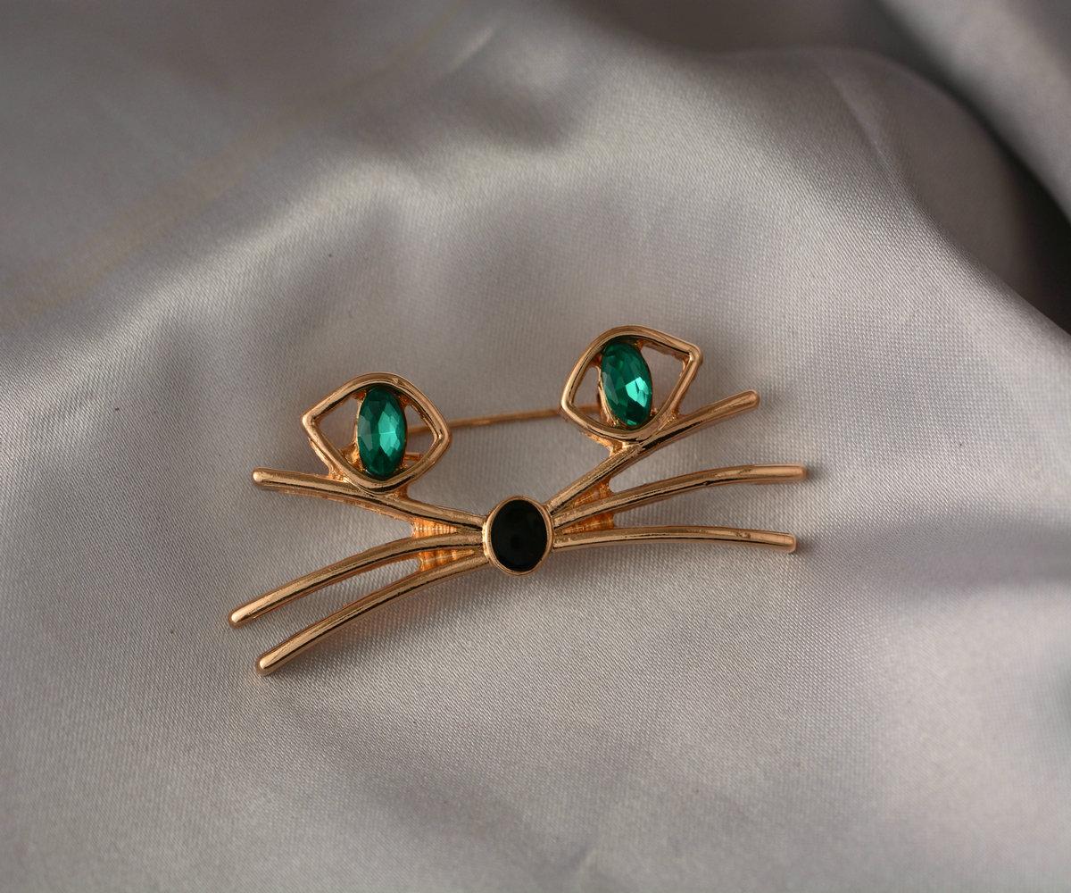 

Симпатичная брошь кошачий глаз аксессуары для одежды корсаж золотой