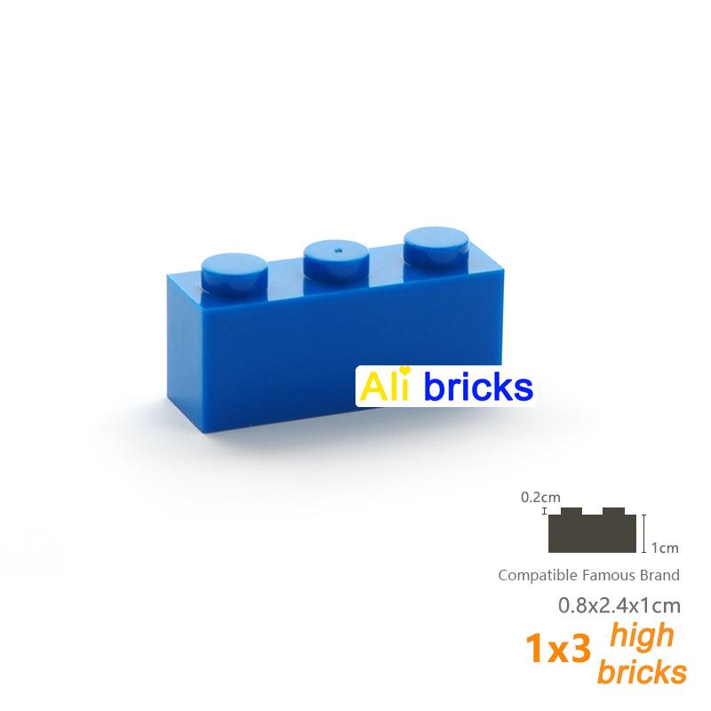 60pcs DIY Building Blocks Thick Figures Bricks 1x3 Dots Educational Creative Size Compatible With 3622 Plastic Toys for Children