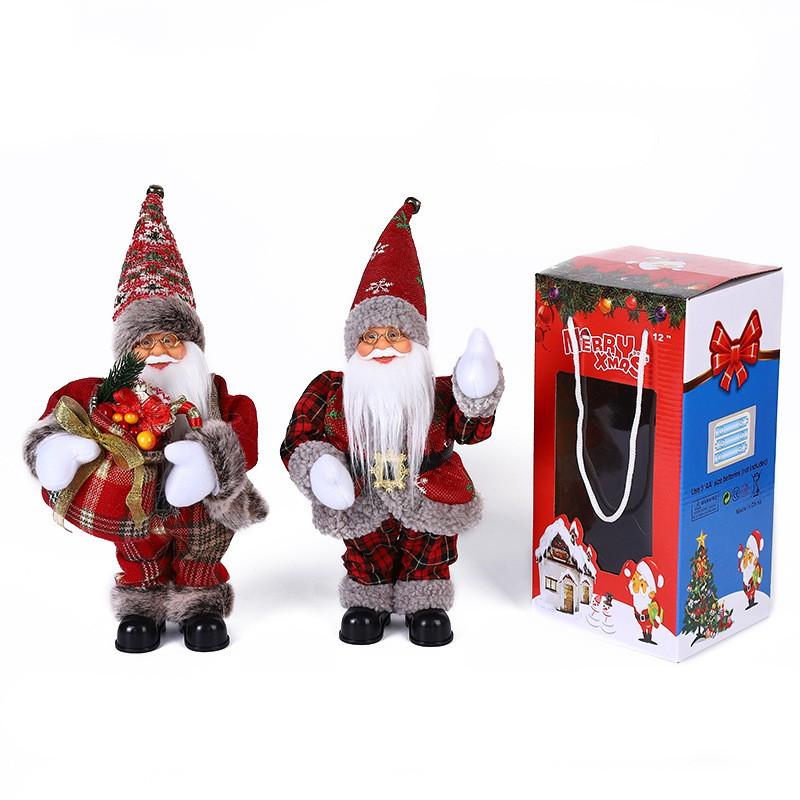 30cm Animated Singing Santa Claus Figurine Christmas Decoration