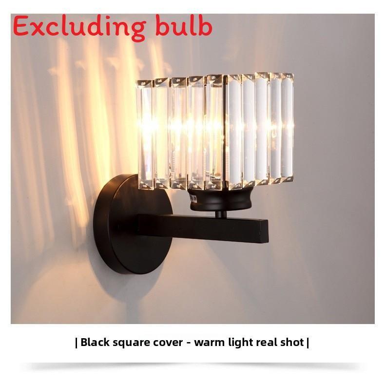 

Modern Square And Circular Crystal Wall Lamps For Hotel And Home Interior Lighting BlackSquare