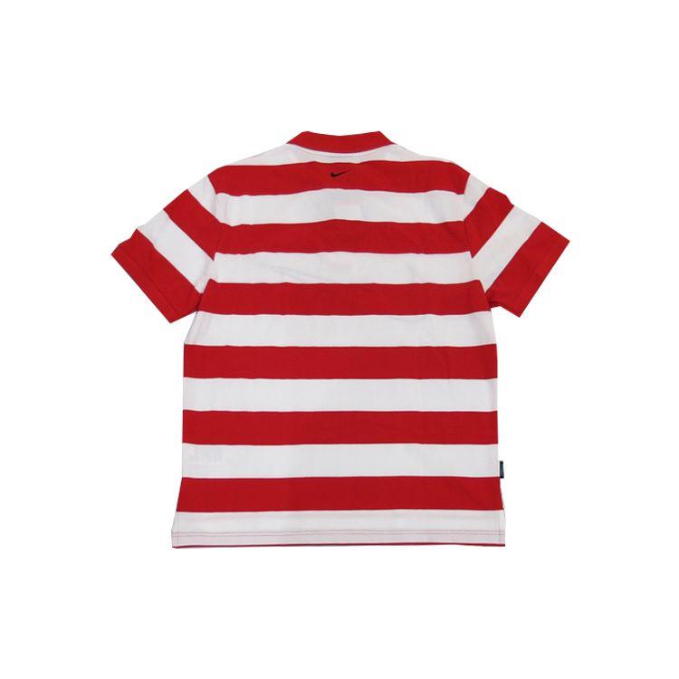 Nike Sportswear Swoosh Striped Short Sleeve Polo Shirt Men Tops Red White CJ4910-657