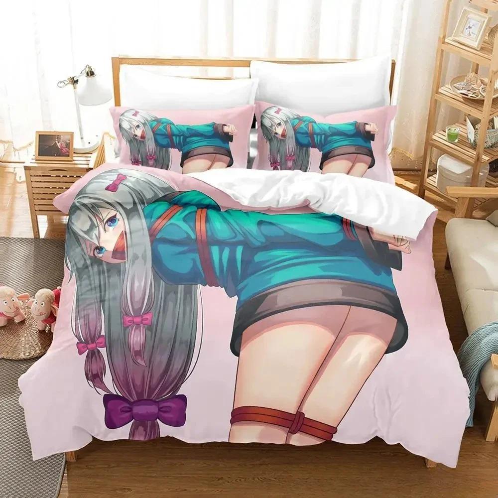 Home Living Luxury  Sagiri Izumi Bedding Set Cartoon Anime Three-piece Set Adult Kid Bedroom Duvet Cover Sets 3D Kawaii Girls