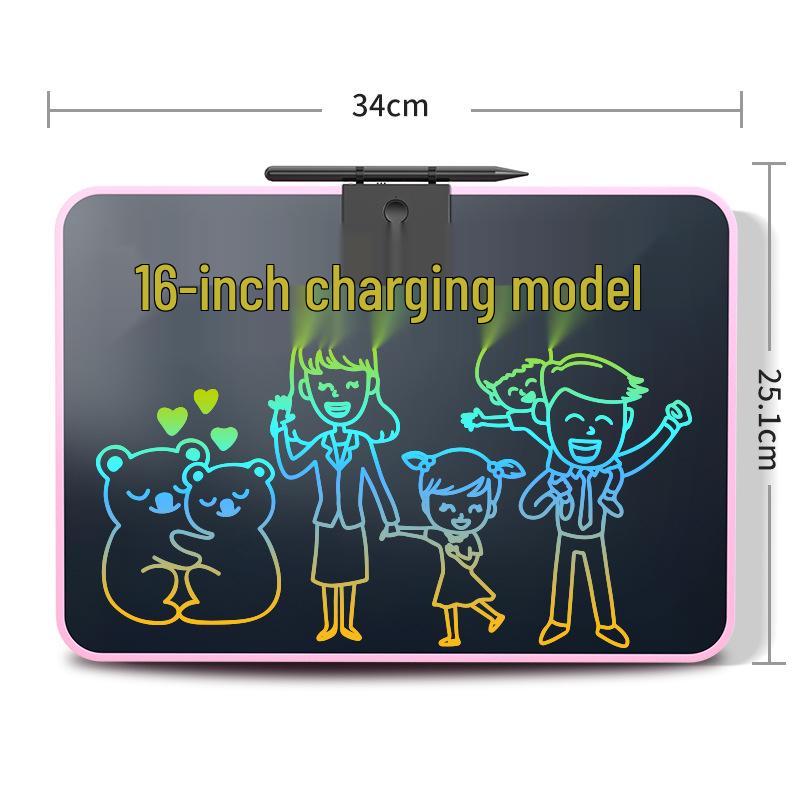 16" Rechargeable LCD Handwriting & Drawing Board for Children - Erasable, Large Teaching Tool