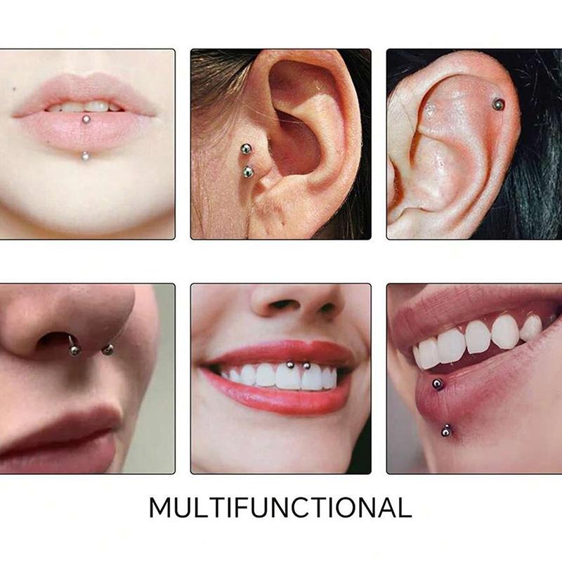 5 Piezas Bolas de Repuesto Diferentes Tamaños Barra Labret Herradura Accesorios para Piercing Joyería Corporal de Acero Inoxidable