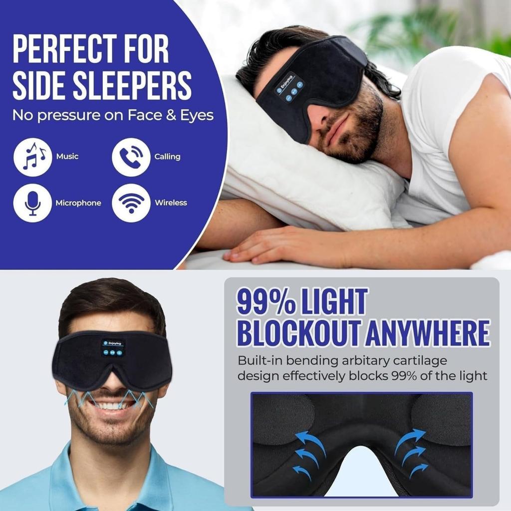 eye mask with earphones and headphones for a restful 3D design with music Perfect for and Soft memory foam for a comfortable No pressure perfect for