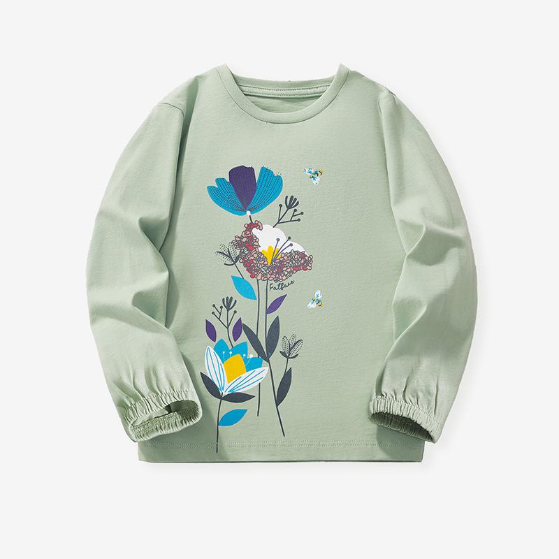 

Европейский и американский девичий пуловер с цветочным мультяшным принтом: Трикотажный топ с длинным рукавом Осень/Зима 4Y (100cm)