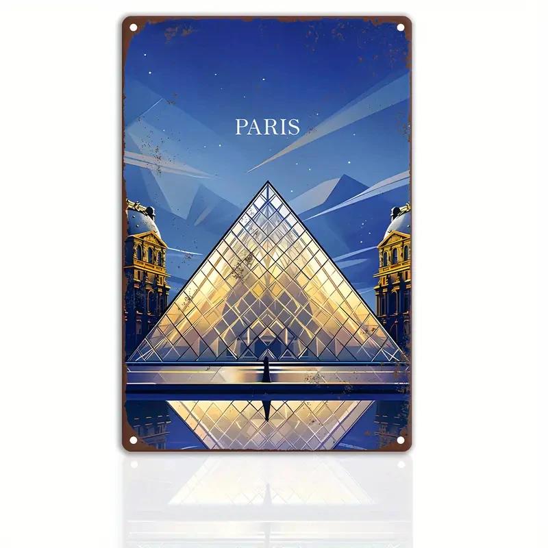 Vintage Metal Sign Travel Round The World FRANCISCO,LOUVR,MILAN,Poster,Home,Bar,Room,Hotel,Cafe,Club Retro Wall Decor Plate Gift