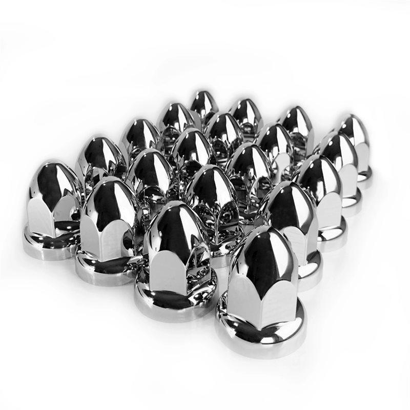 Chrome Lug Nut Covers 20PCS 33Mm ABS Plastic Push-On For Semi Truck Wheel Accessories