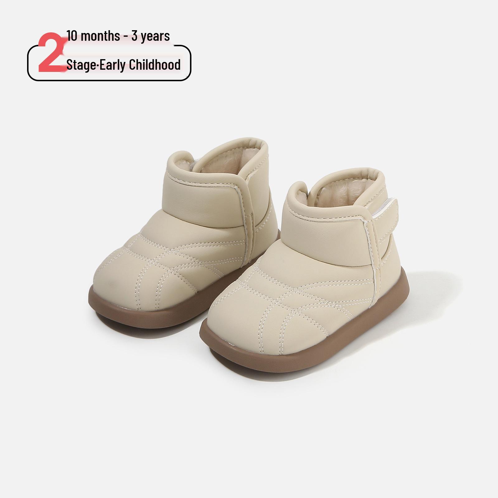 

2025 Winter Baby Walker Soft Sole Snow Boots - Warm Non-slip Cotton Shoes for Boys and Girls Factory Price 16-20 (120 pairs) бежевий