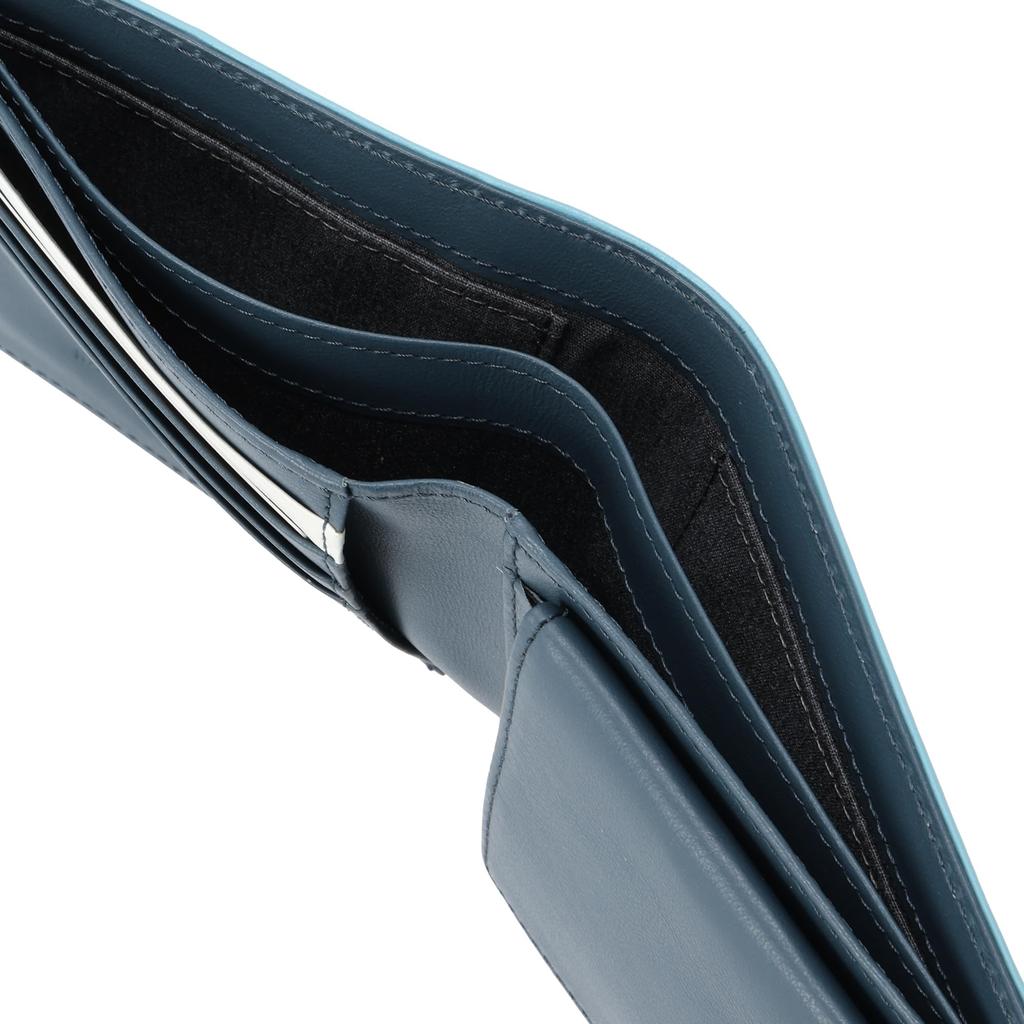 VITA Italian Chrome-Free Leather Cowhide Bifold Coin Purse with Box, Sky Blue, 490-50900