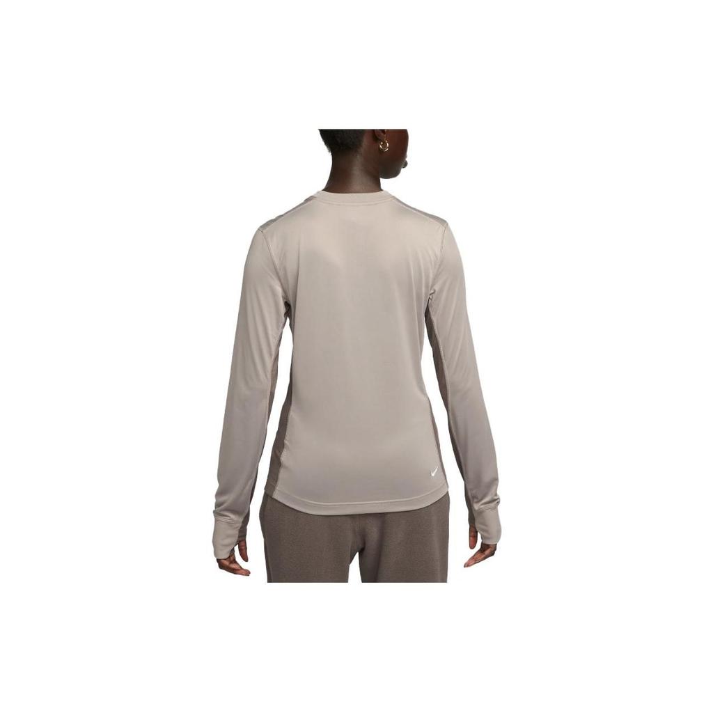 Nike ACG Dri-FIT ADV Goat Rocks Logo Color Block Crew Neck Long Sleeve T-Shirt Women Tops Olive-Gray DQ5852-087