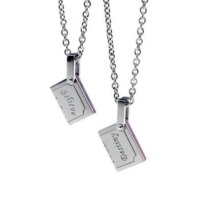 Jewel Red Thread Pair Necklace Set of 2 Stainless Steel 316L Couple Gift [Petit YU-NA] Men's Women's