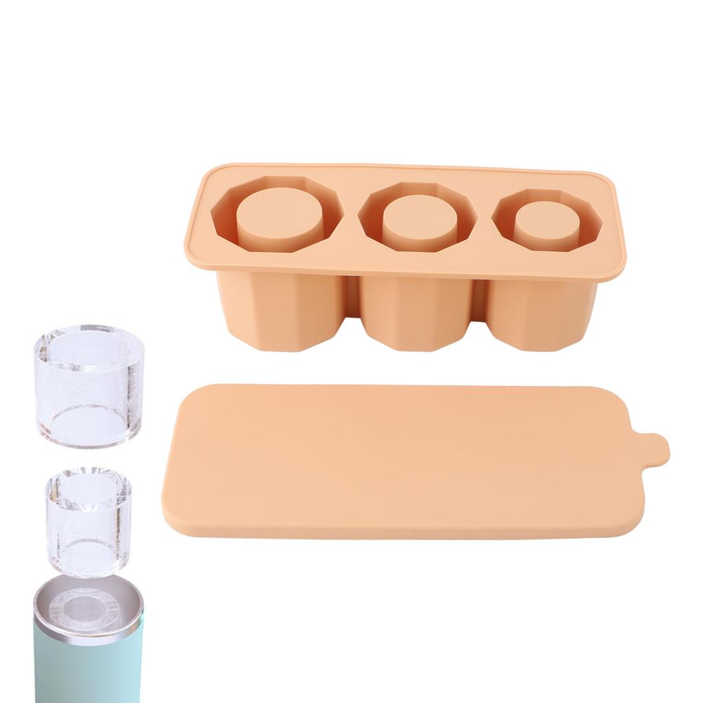 Ice Mold sy Fill Silicone 3 Cavity Hollow Cylinder Ice   for Whiskey Cold Drink