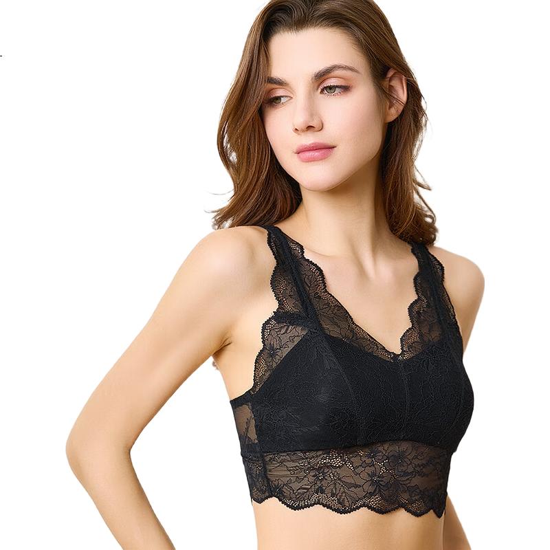 Sijie Lace Back Wireless Bra, Thin Style, Push-Up, Anti-Sagging Bra, Underwear