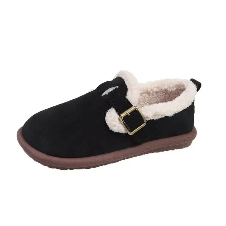 2024newWinter Warm Furry Slippers For Women Indoor Soft Plush House Slippers With Adjustable Buckle Ladies Cozy Fuzzy Flat Shoes