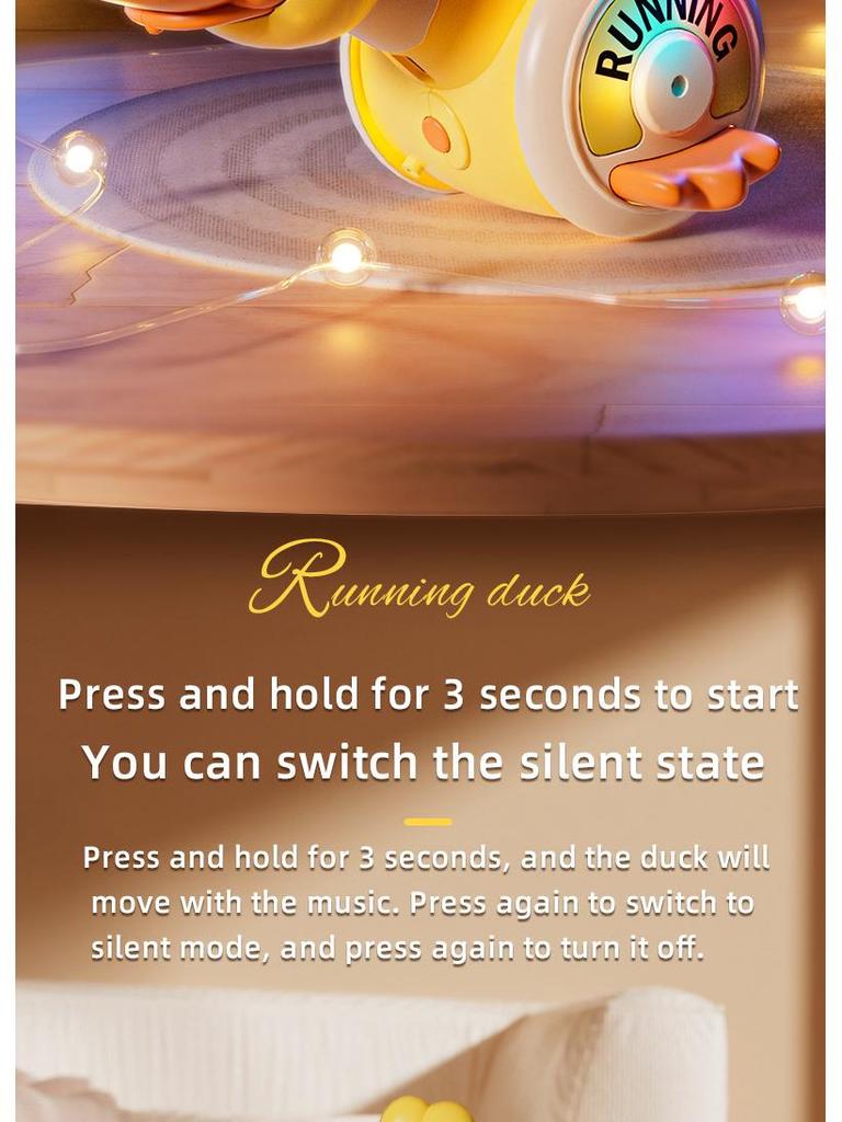 Electric Rotating Foraging Duck - Early Learning Toy with Light and Sound