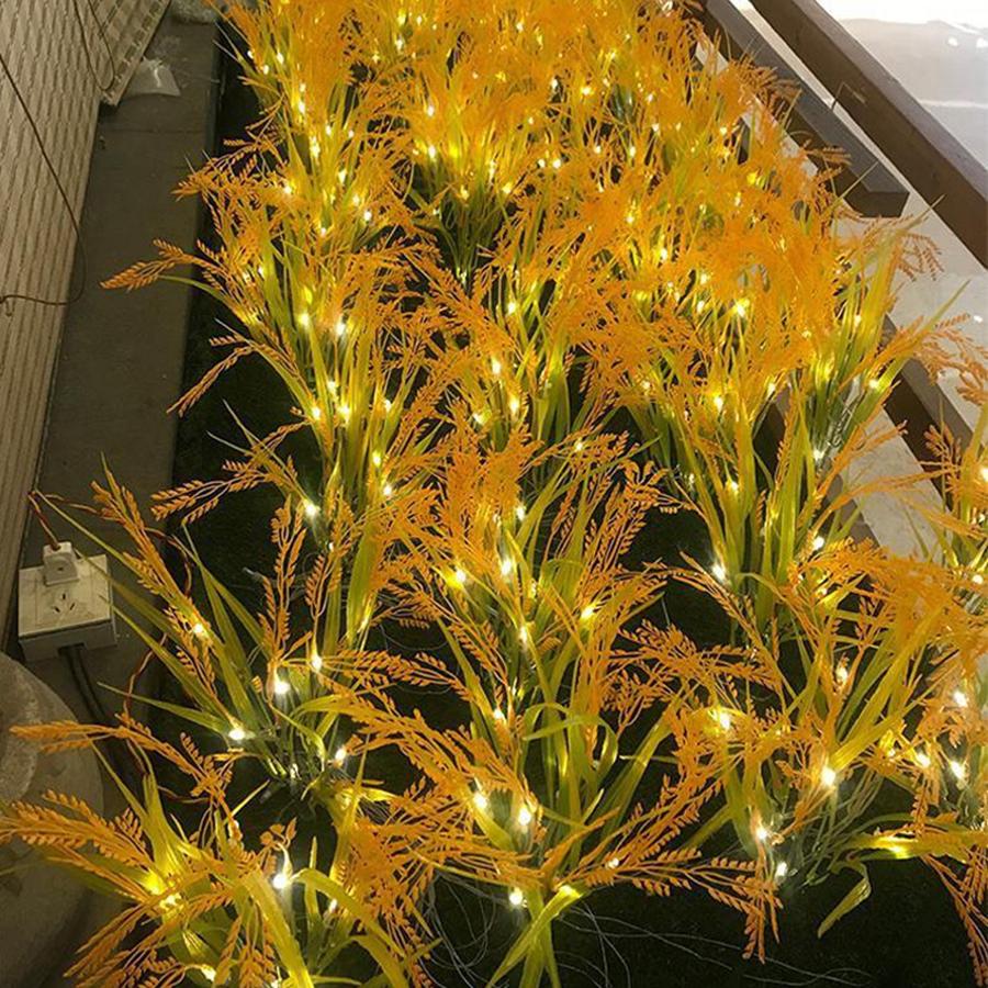 

Solar plug-in outdoor waterproof rice and wheat ear LED landscape lights indoor and outdoor courtyard decoration lights 7 wheat ears теплый белый