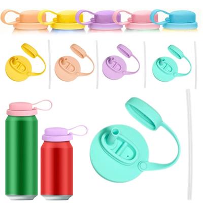 Upgrade Can Lids With Straws,New Reusable Can Lids With Silicone Straws,Silicone Covers, Beer, Juice, Beverage, Fits Standard Cans