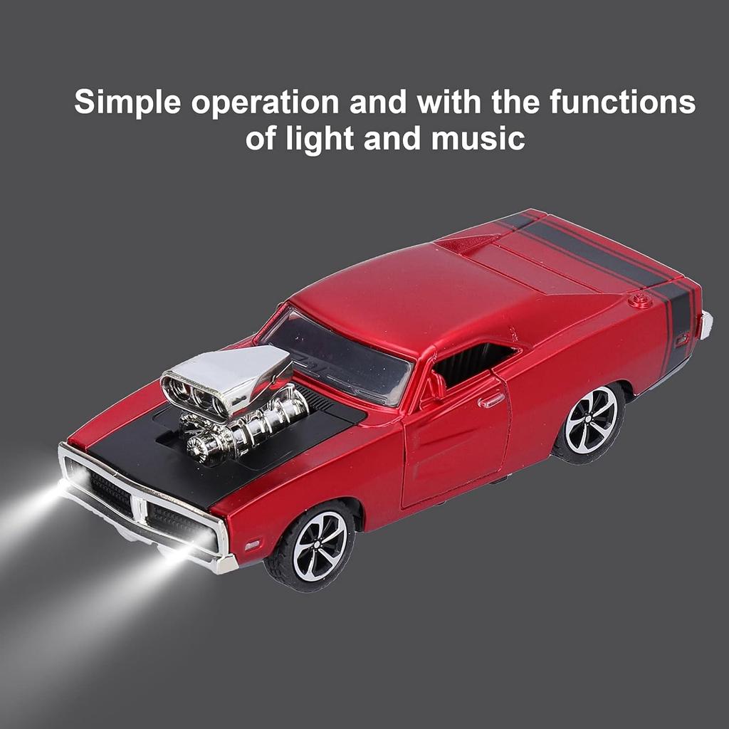 Dodge Super-Rennwagenmodell im Maßstab 1/32, Sound-Licht-Auto-Spielzeug, Legierung-Rückzugauto-Modell, Retro für Familie für Zuhause