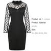 Long Sleeve Women Dress Round Neck Elegant Zipper Design Charming Polka Dot Mesh Party Dress for Party