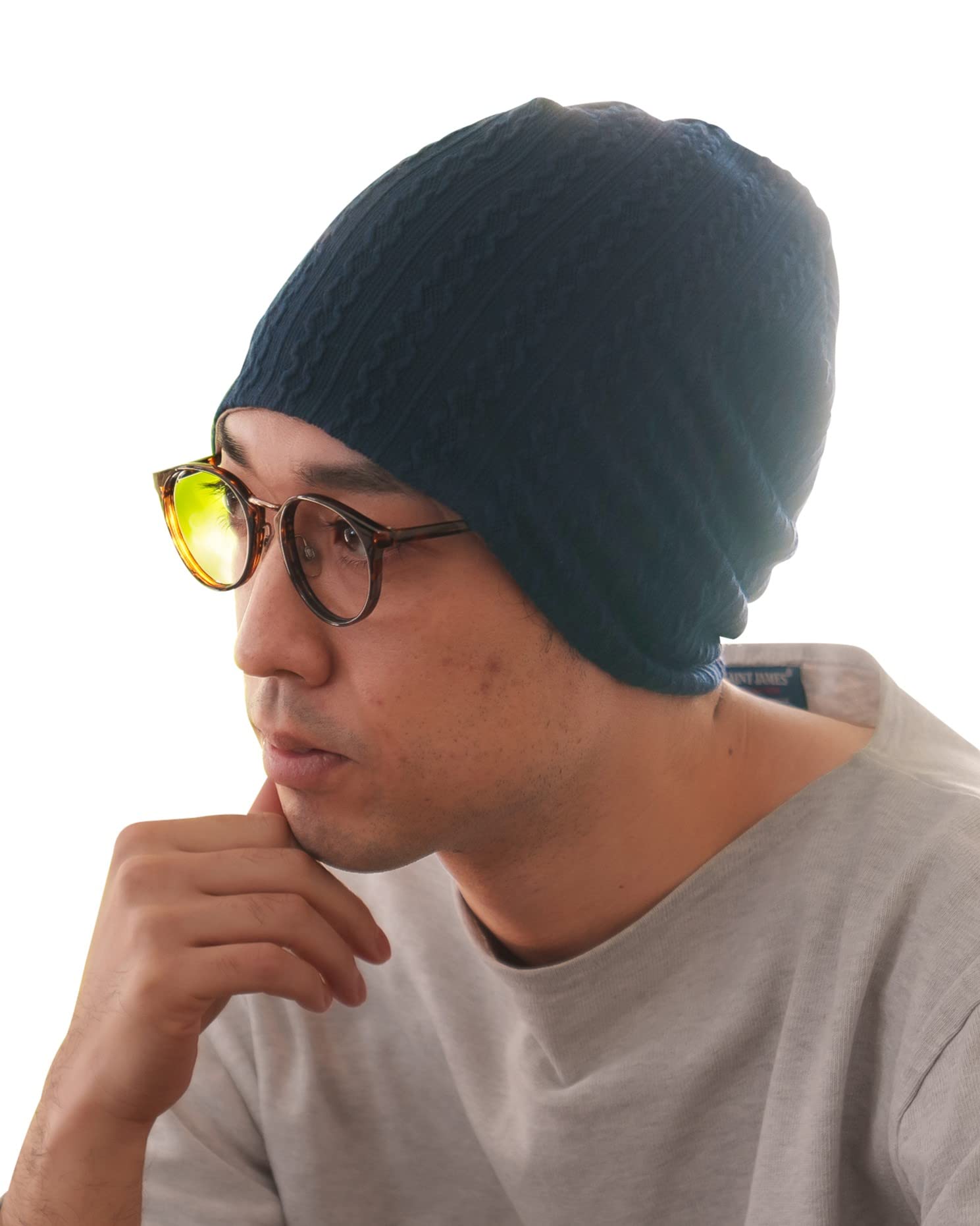 

MY Medical Care Jean Knit [KISS LIFE] Men s Cap, Cap, (Goodnight Cable) (Navy) (kml100416a)