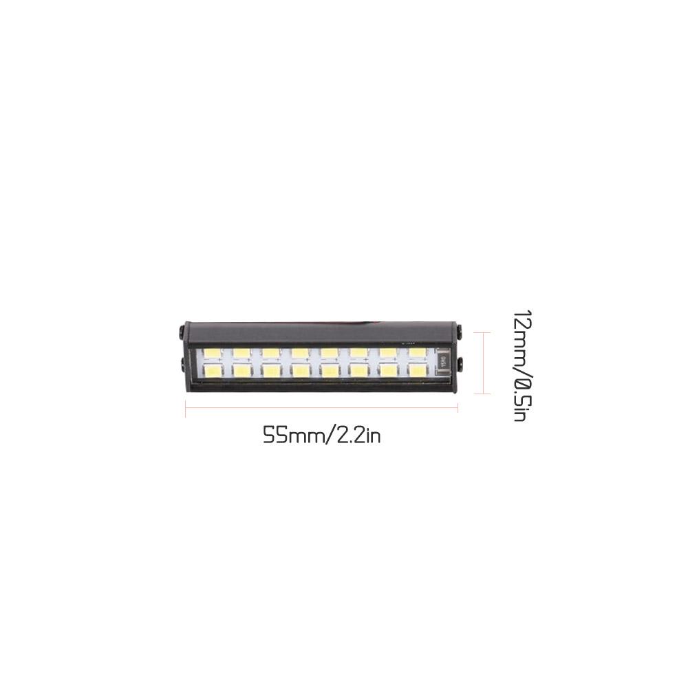 RC LED-Lichtleiste 55 mm/2,2 Zoll Metalldachlampe Licht 16 LEDs Lichtscheinwerfer für 1/10 Traxxas TRX-4